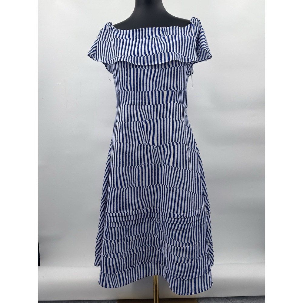 Banana Republic Women  Stripe Dress, Royal Blue SIZE 4